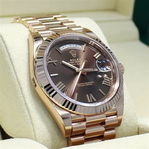 gold rolex chocolate dial|Rolex day date 40 228235.